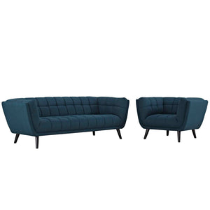 ModwayModway Bestow 2 Piece Upholstered Fabric Sofa and Armchair Set EEI-2976 EEI-2976-BLU-SET- BetterPatio.com