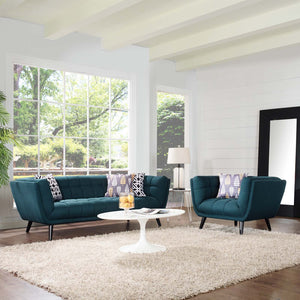 ModwayModway Bestow 2 Piece Upholstered Fabric Sofa and Armchair Set EEI-2976 EEI-2976-BLU-SET- BetterPatio.com