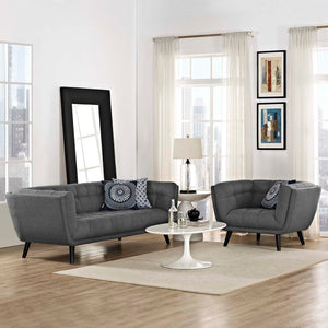 ModwayModway Bestow 2 Piece Upholstered Fabric Sofa and Armchair Set EEI-2976 EEI-2976-GRY-SET- BetterPatio.com