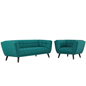 ModwayModway Bestow 2 Piece Upholstered Fabric Sofa and Armchair Set EEI-2976 EEI-2976-TEA-SET- BetterPatio.com