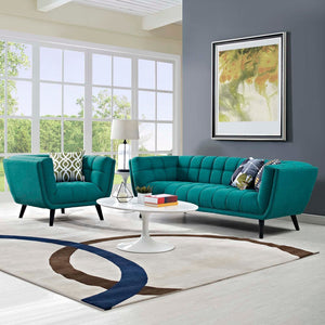 ModwayModway Bestow 2 Piece Upholstered Fabric Sofa and Armchair Set EEI-2976 EEI-2976-TEA-SET- BetterPatio.com