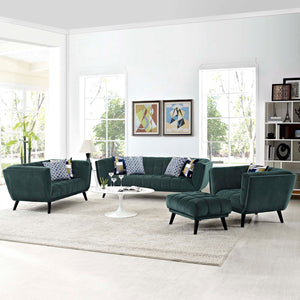 ModwayModway Bestow 3 Piece Performance Velvet Sofa Loveseat and Armchair Set EEI-2978 EEI-2978-GRN-SET- BetterPatio.com