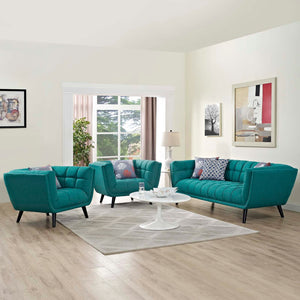 ModwayModway Bestow 3 Piece Upholstered Fabric Sofa and Armchair Set EEI-2977 EEI-2977-TEA-SET- BetterPatio.com