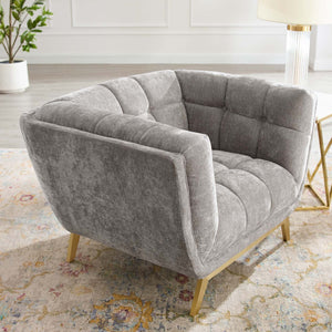 ModwayModway Bestow Crushed Performance Velvet Armchair EEI-4412 EEI-4412-LGR- BetterPatio.com