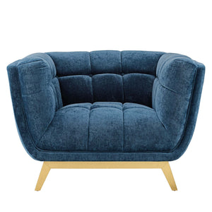 ModwayModway Bestow Crushed Performance Velvet Armchair EEI-4412 EEI-4412-NAV- BetterPatio.com