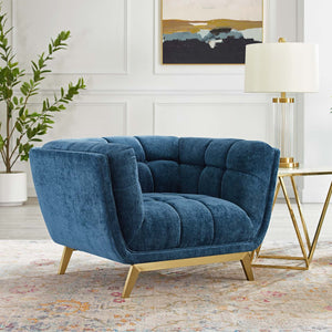 ModwayModway Bestow Crushed Performance Velvet Armchair EEI-4412 EEI-4412-NAV- BetterPatio.com