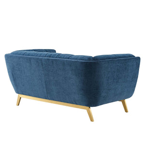 ModwayModway Bestow Crushed Performance Velvet Loveseat EEI-4411 EEI-4411-NAV- BetterPatio.com