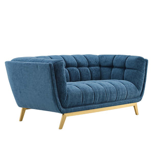 ModwayModway Bestow Crushed Performance Velvet Loveseat EEI-4411 EEI-4411-NAV- BetterPatio.com