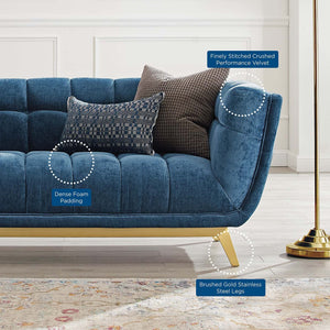 ModwayModway Bestow Crushed Performance Velvet Loveseat EEI-4411 EEI-4411-NAV- BetterPatio.com