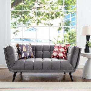 ModwayModway Bestow Performance Velvet Loveseat EEI-2535 EEI-2535-GRY- BetterPatio.com