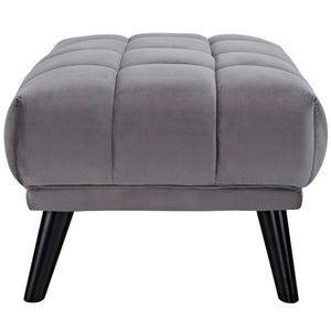 ModwayModway Bestow Performance Velvet Ottoman EEI-2735 EEI-2735-GRY- BetterPatio.com