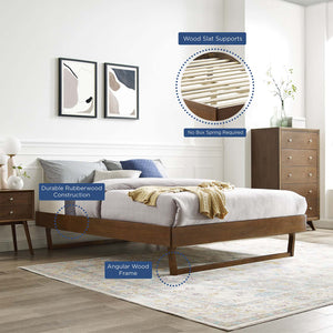 ModwayModway Billie Full Wood Platform Bed Frame MOD-6213 MOD-6213-WAL- BetterPatio.com