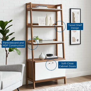 ModwayModway Bixby 33" Bookshelf EEI-4656 EEI-4656-WAL-WHI- BetterPatio.com