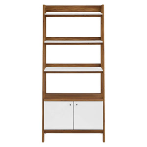 ModwayModway Bixby 33" Bookshelf EEI-4656 EEI-4656-WAL-WHI- BetterPatio.com