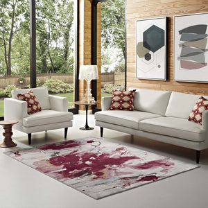 ModwayModway Blume Abstract Floral 4x6 Area Rug R-1090-46 R-1090A-46- BetterPatio.com