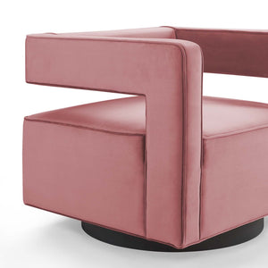 ModwayModway Booth Performance Velvet Swivel Armchair EEI-3948 EEI-3948-DUS- BetterPatio.com