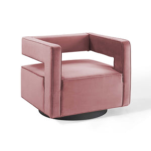 ModwayModway Booth Performance Velvet Swivel Armchair EEI-3948 EEI-3948-DUS- BetterPatio.com