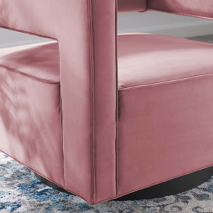 ModwayModway Booth Performance Velvet Swivel Armchair EEI-3948 EEI-3948-DUS- BetterPatio.com