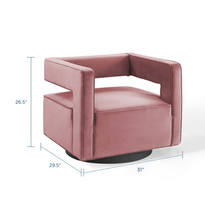 ModwayModway Booth Performance Velvet Swivel Armchair EEI-3948 EEI-3948-DUS- BetterPatio.com