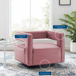 ModwayModway Booth Performance Velvet Swivel Armchair EEI-3948 EEI-3948-DUS- BetterPatio.com