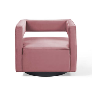 ModwayModway Booth Performance Velvet Swivel Armchair EEI-3948 EEI-3948-DUS- BetterPatio.com