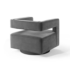 ModwayModway Booth Performance Velvet Swivel Armchair EEI-3948 EEI-3948-GRY- BetterPatio.com