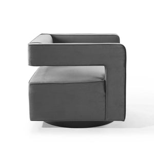 ModwayModway Booth Performance Velvet Swivel Armchair EEI-3948 EEI-3948-GRY- BetterPatio.com