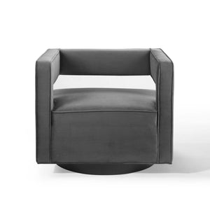 ModwayModway Booth Performance Velvet Swivel Armchair EEI-3948 EEI-3948-GRY- BetterPatio.com