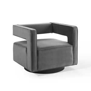 ModwayModway Booth Performance Velvet Swivel Armchair EEI-3948 EEI-3948-GRY- BetterPatio.com