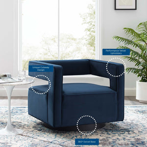 ModwayModway Booth Performance Velvet Swivel Armchair EEI-3948 EEI-3948-MID- BetterPatio.com