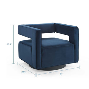 ModwayModway Booth Performance Velvet Swivel Armchair EEI-3948 EEI-3948-MID- BetterPatio.com