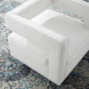 ModwayModway Booth Performance Velvet Swivel Armchair EEI-3948 EEI-3948-WHI- BetterPatio.com