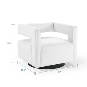 ModwayModway Booth Performance Velvet Swivel Armchair EEI-3948 EEI-3948-WHI- BetterPatio.com