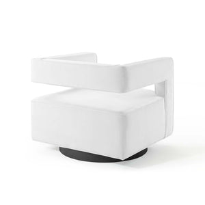 ModwayModway Booth Performance Velvet Swivel Armchair EEI-3948 EEI-3948-WHI- BetterPatio.com