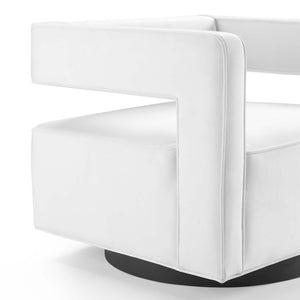 ModwayModway Booth Performance Velvet Swivel Armchair EEI-3948 EEI-3948-WHI- BetterPatio.com