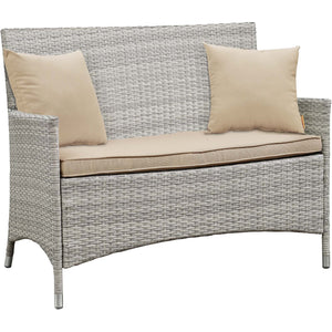 ModwayModway Bridge 4 Piece Outdoor Patio Patio Conversation Set with Pillow Set EEI-2763 EEI-2763-LGR-BEI- BetterPatio.com