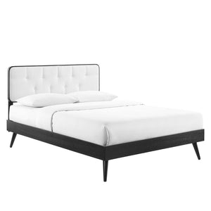 ModwayModway Bridgette Full Wood Platform Bed With Splayed Legs MOD-6646 MOD-6646-BLK-WHI- BetterPatio.com