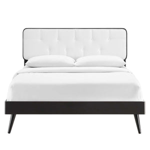 ModwayModway Bridgette Full Wood Platform Bed With Splayed Legs MOD-6646 MOD-6646-BLK-WHI- BetterPatio.com