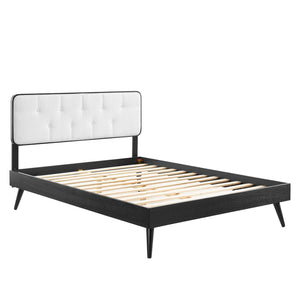 ModwayModway Bridgette Full Wood Platform Bed With Splayed Legs MOD-6646 MOD-6646-BLK-WHI- BetterPatio.com