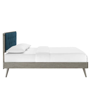 ModwayModway Bridgette Full Wood Platform Bed With Splayed Legs MOD-6646 MOD-6646-GRY-AZU- BetterPatio.com