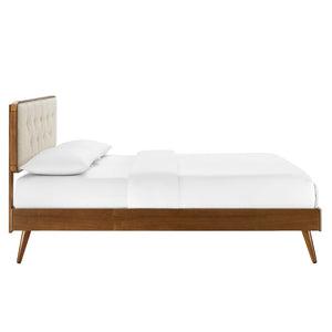 ModwayModway Bridgette Full Wood Platform Bed With Splayed Legs MOD-6646 MOD-6646-WAL-BEI- BetterPatio.com