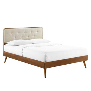 ModwayModway Bridgette Full Wood Platform Bed With Splayed Legs MOD-6646 MOD-6646-WAL-BEI- BetterPatio.com