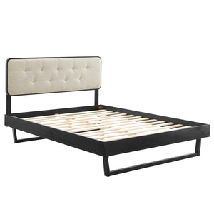 ModwayModway Bridgette King Wood Platform Bed With Angular Frame MOD-6644 MOD-6644-BLK-BEI- BetterPatio.com