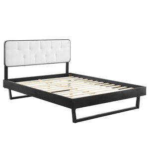 ModwayModway Bridgette King Wood Platform Bed With Angular Frame MOD-6644 MOD-6644-BLK-WHI- BetterPatio.com