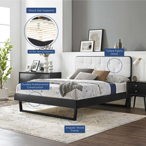 ModwayModway Bridgette King Wood Platform Bed With Angular Frame MOD-6644 MOD-6644-BLK-WHI- BetterPatio.com