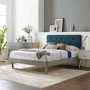 ModwayModway Bridgette King Wood Platform Bed With Angular Frame MOD-6644 MOD-6644-GRY-AZU- BetterPatio.com