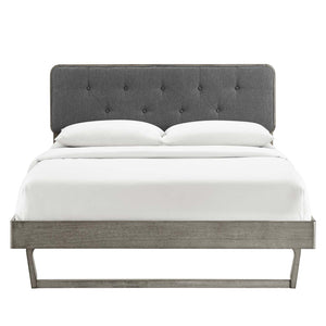 ModwayModway Bridgette King Wood Platform Bed With Angular Frame MOD-6644 MOD-6644-GRY-CHA- BetterPatio.com