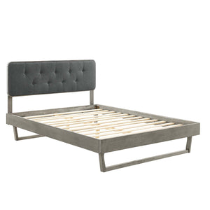 ModwayModway Bridgette King Wood Platform Bed With Angular Frame MOD-6644 MOD-6644-GRY-CHA- BetterPatio.com