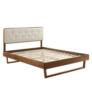 ModwayModway Bridgette King Wood Platform Bed With Angular Frame MOD-6644 MOD-6644-WAL-BEI- BetterPatio.com