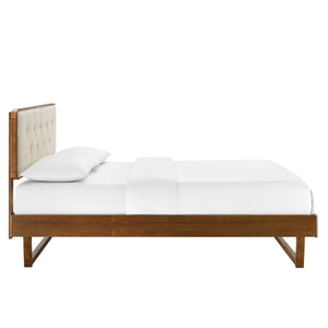 ModwayModway Bridgette King Wood Platform Bed With Angular Frame MOD-6644 MOD-6644-WAL-BEI- BetterPatio.com